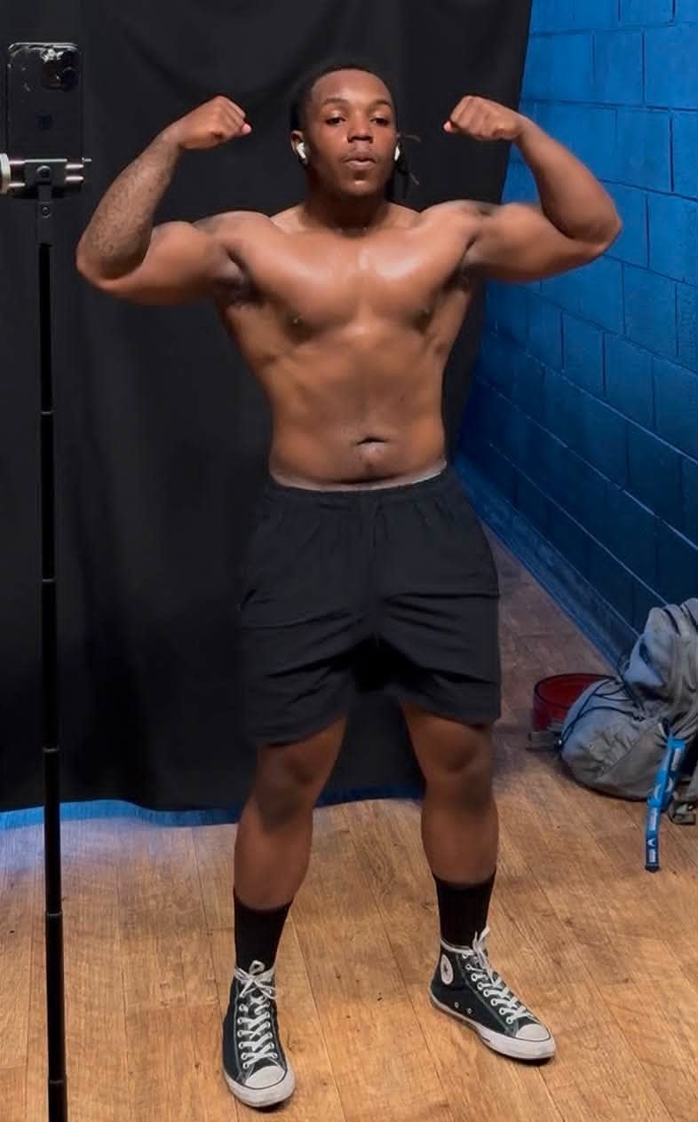 Same client after coaching — leaner and more defined