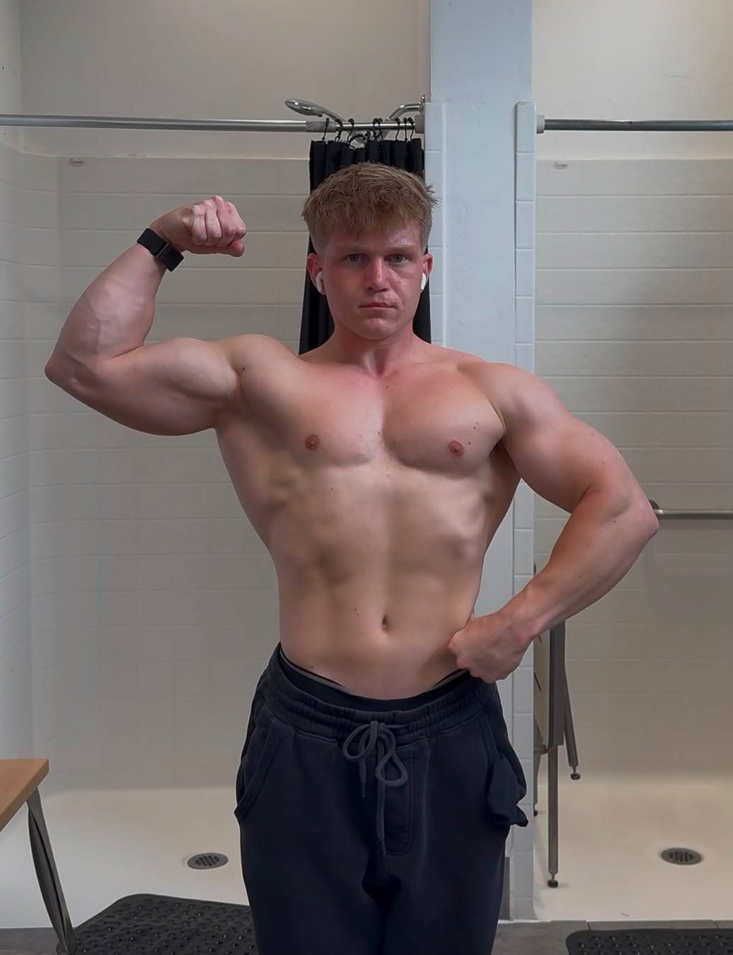 Same client after coaching — noticeably more size and strength
